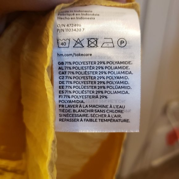 NWOT Yellow Crinkled Chiffon Shirt - Picture 4 of 5